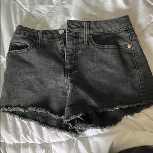 Wild Fable Gray Jean Shorts High-Waisted Frayed Hem